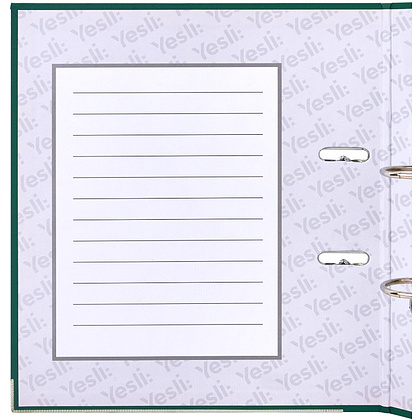 Папка-регистратор "Yesli:", А4,  75 мм, ПВХ Эко, зеленый - 5