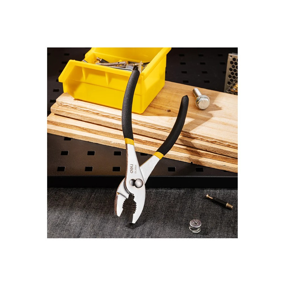 Переставные пассатижи Deli YS EDL25508, 200 мм., желтый, черный - 2