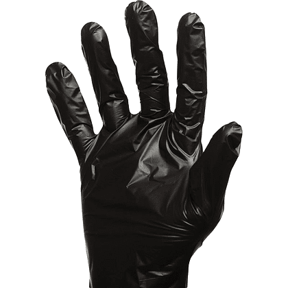 Перчатки ТПЭ одноразовые "Aviora", р-р M, 100 шт/упак, черный - 3