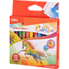 Мелки восковые Deli "ColorRun", 12 цветов, ассорти - 2