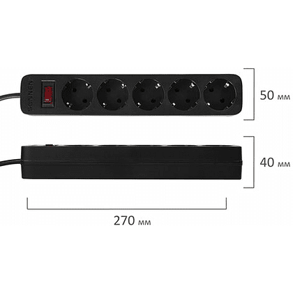 Сетевой фильтр Sonnen SPB-505, 5 м, 5 розеток, черный - 6