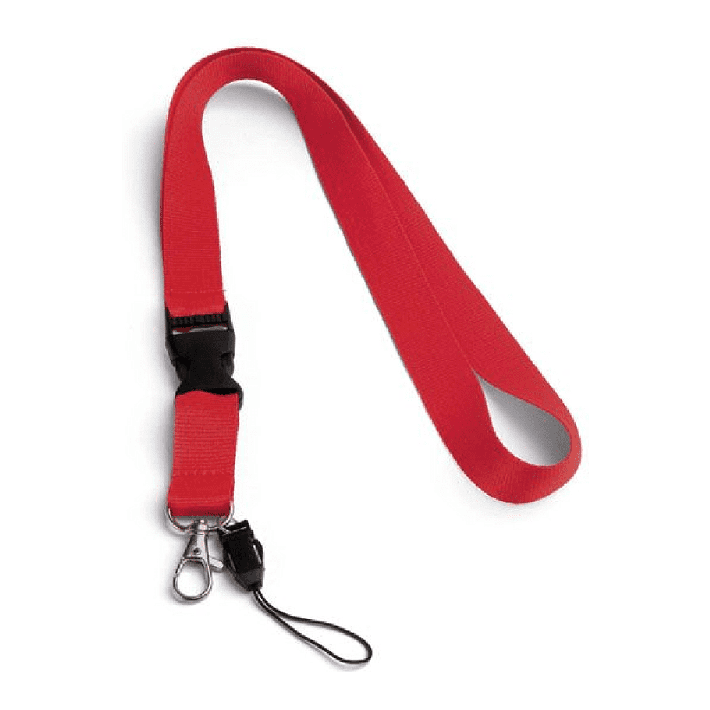 Тесьма с клипсой для бейджа с разъемом, 560x20 мм, красный