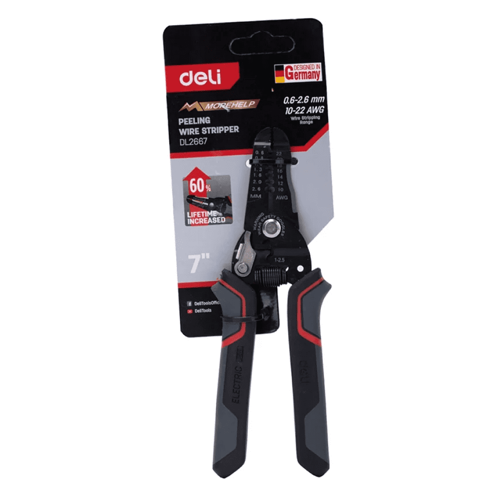 Инструмент для снятия изоляции Deli RS EDL2667, 180 мм, 0.6 - 2.6 мм - 14