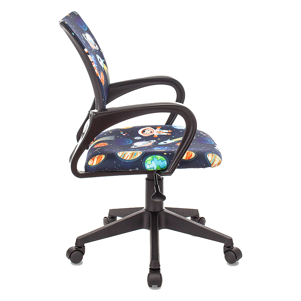 Кресло детское "Бюрократ BUROKIDS 1", пластик, черный космонавт - 3