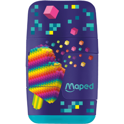 Ластик-точилка Maped "Pixel party", 2 отверстия 