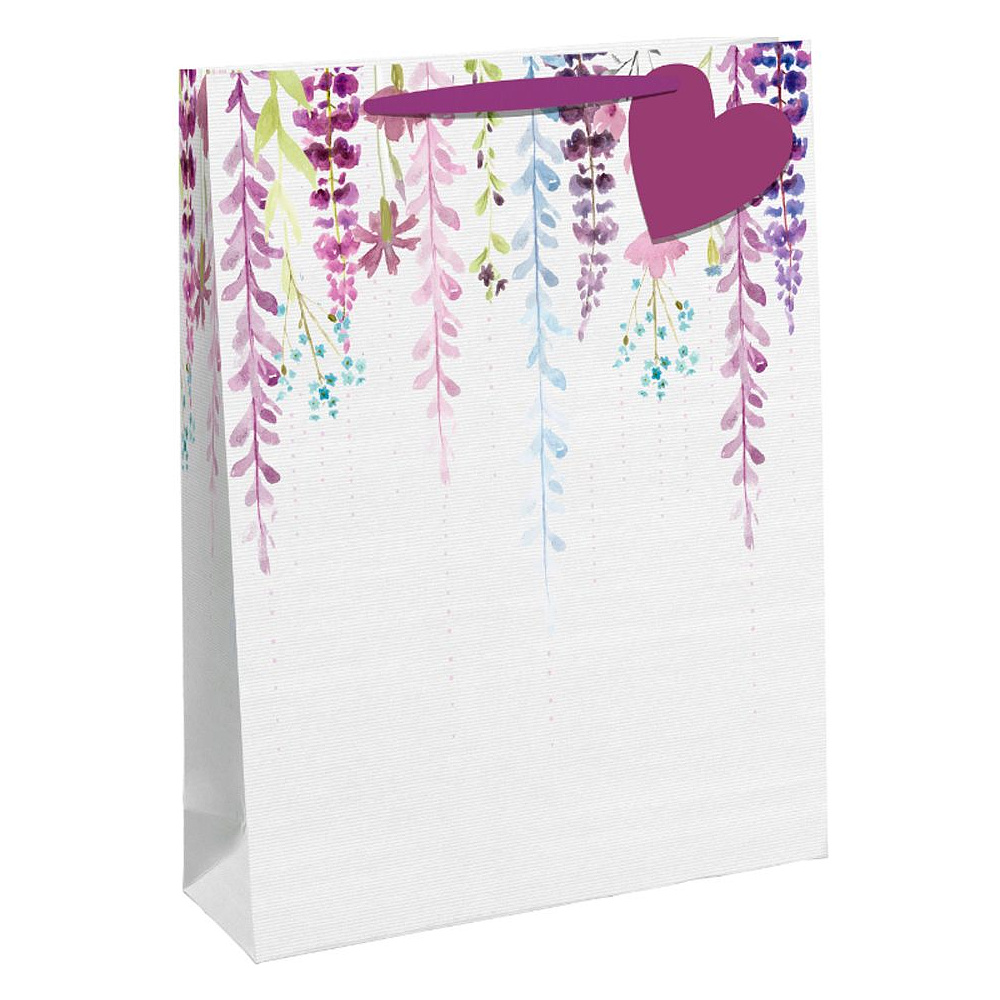 Пакет бумажный подарочный "Falling floral", 21.5x10.2x25.3 см, разноцветный