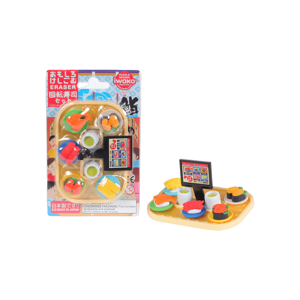 Набор ластиков "IWAKO Conveyor Belt Sushi", блистер