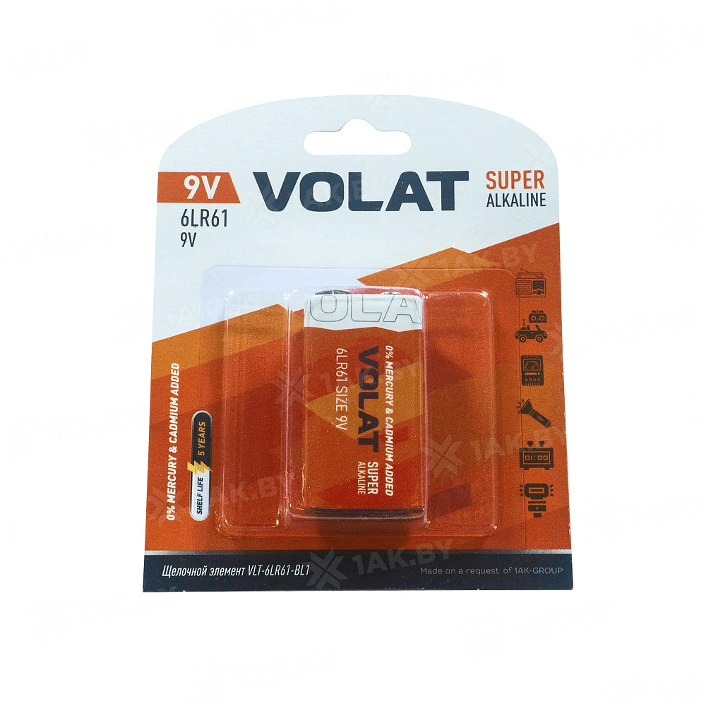 Батарейка алкалиновая Крона BL-1 6LR61, 9V, 1 шт