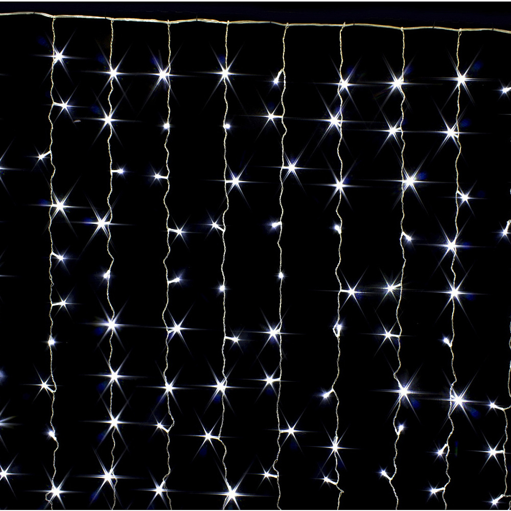 Гирлянда 160 LED "Занавес", 1.5x1.5 м, белый