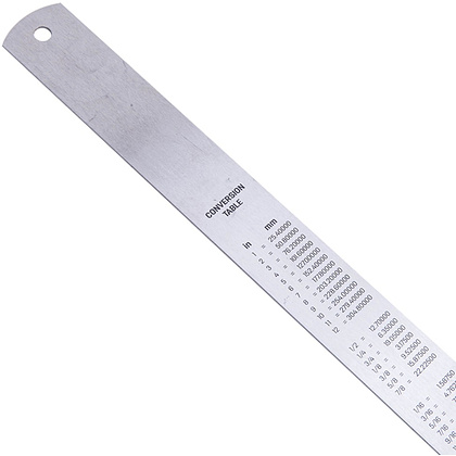 Линейка металлическая измерительная Deli "8050", 50 см, серебристый - 2