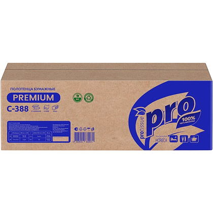 Полотенца бумажные PROtissue, V - сложение, 180 листов, 3 слоя, 100% целлюлоза - 8