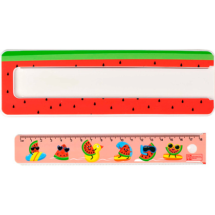 Пенал "Арбузы на отдыхе" с линейкой, 1 отделение - 5