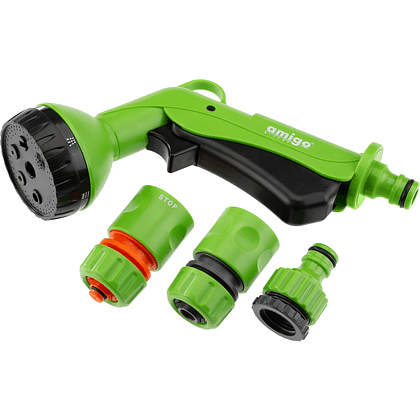 Комплект поливочный Amigo Grande "79234", 1/2", 6 фунций, пластик, зеленый, черный