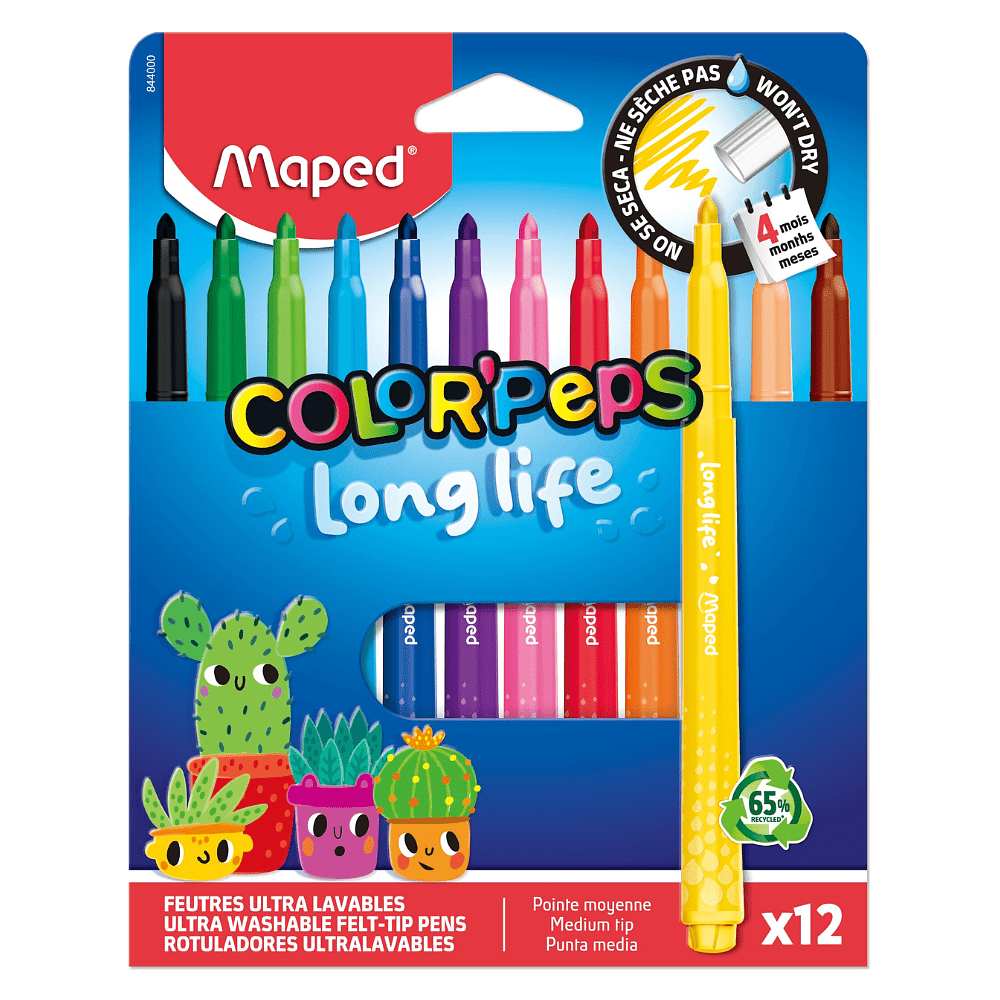 Фломастеры "Color Peps Long Life", 12 шт
