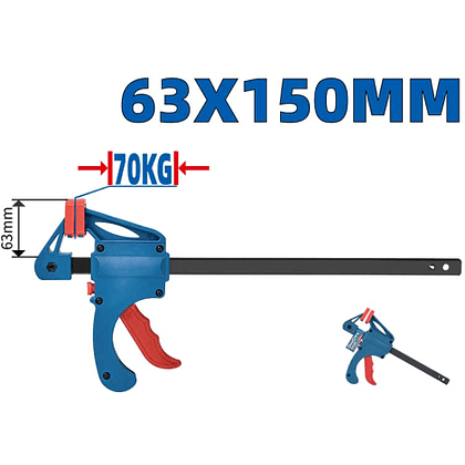 Струбцина "DongCheng D071301", быстрозажимная, 150 мм, черный - 2