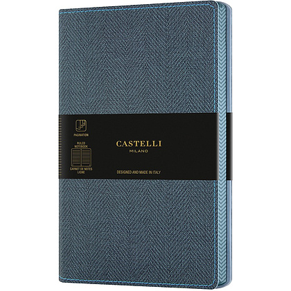 Блокнот Castelli Milano "Harris Slate Blue", A5, 120 листов, линейка, синий