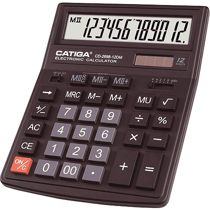 Калькулятор настольный CD-2698-12DM Catiga, 12-разрядный, пластик, черный