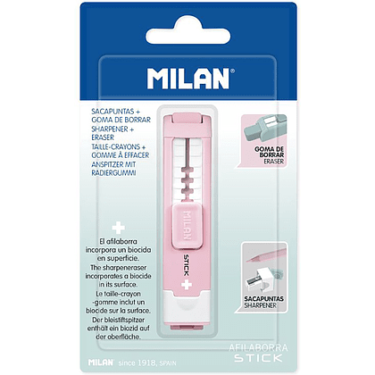 Ластик-точилка Milan "STICK +", розовый - 6