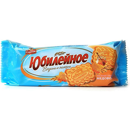Печенье "Юбилейное" с медово-овсяными хлопьями, 200 г