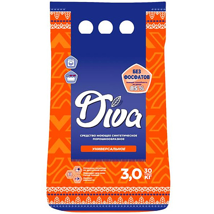 Порошок стиральный Diva, 3 кг универсальный