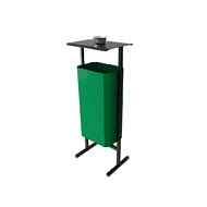 Урна уличная для мусора СТАНДАРТ с пепельницей, 50 л, металл, зелёный