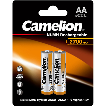 Аккумулятор Camelion NH-AA2700BP2 24/384, 1.2V, 2700 мА/ч, 2 шт.