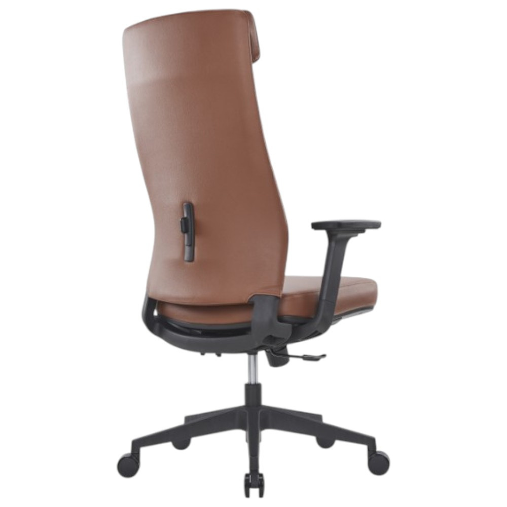 Кресло компьютерное SitZone CH-366A, натуральная кожа, алюминий, коричневый - 4