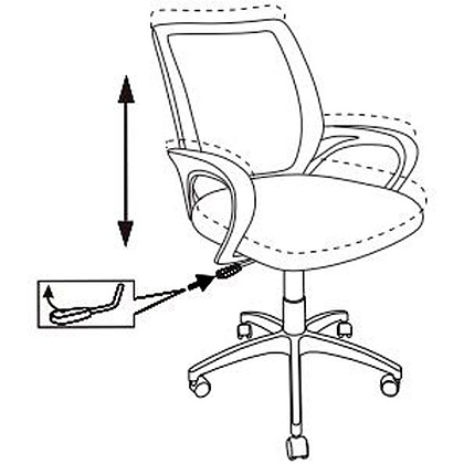 Кресло для персонала Бюрократ "CH-695NLT", ткань, пластик, красный, черный - 6