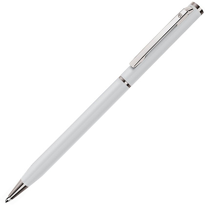 Ручка шариковая автоматическая "Slim 1100", 0.7 мм, белый, серебристый, стерж. синий