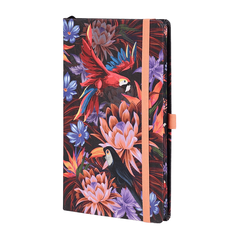Блокнот  "Eden wild garden", А5, 96 листов, линейка, на резинке, разноцветный, оранжевый - 2