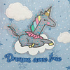 Пенал на 2 отделения "Dreams come true", голубой, розовый - 4