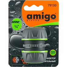 Коннектор Amigo Grande "79130", 3/4", пластик, серый, зеленый
