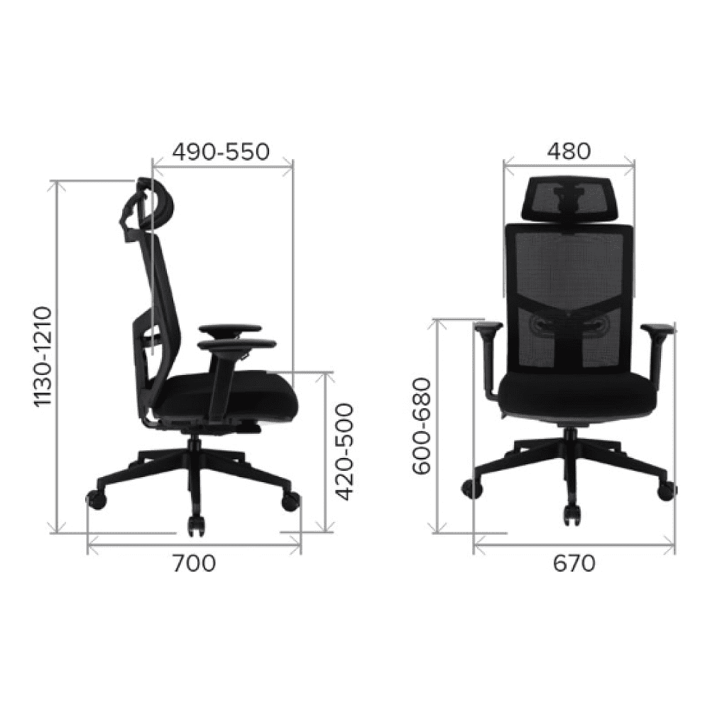 Кресло для руководителя EVERPROF Fuji  сетка, черный - 4