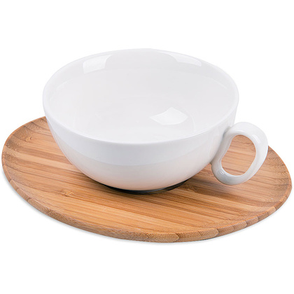 Набор чайный "Мила", фарфор, коричневый, белый - 3