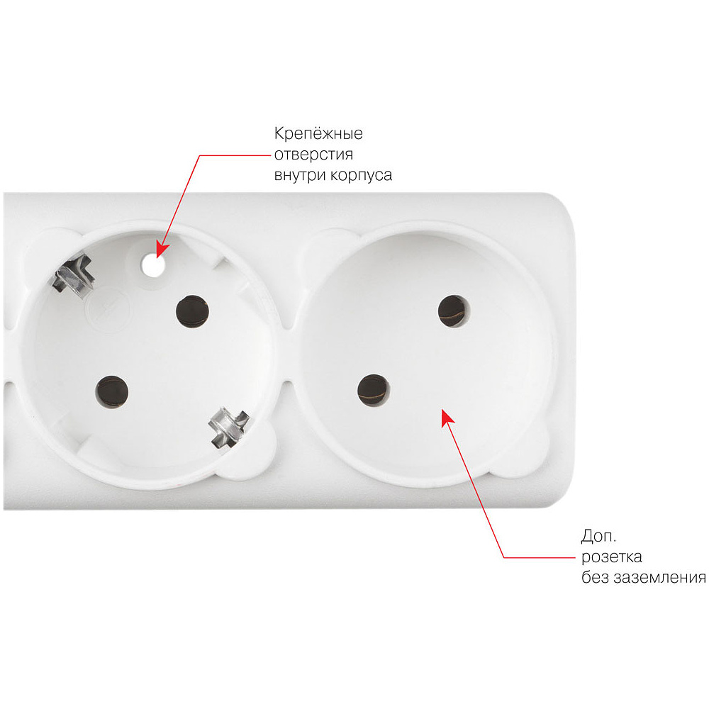 Сетевой фильтр Power Cube "SPG(5+1)-16B-1.9М", белый - 4