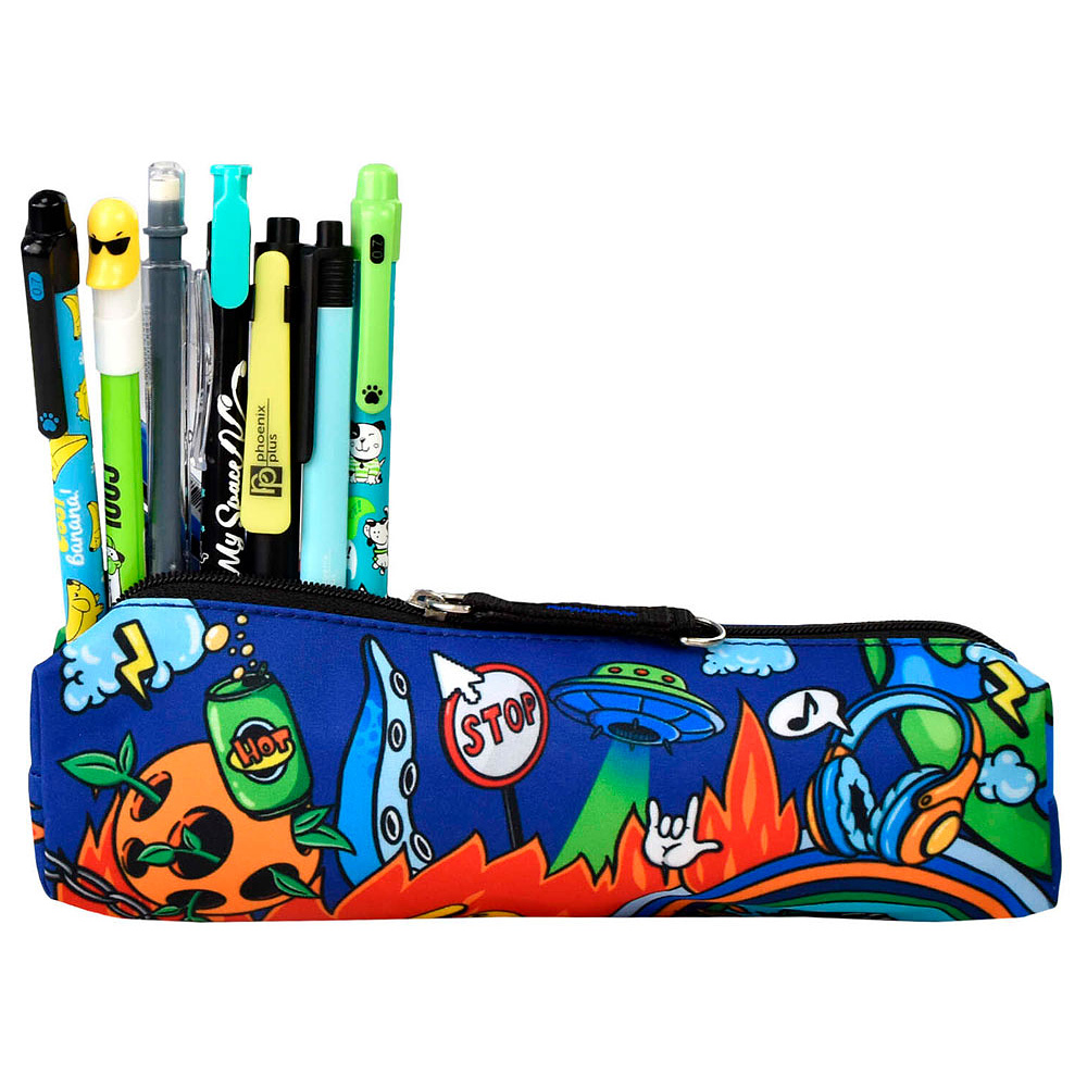 Пенал "Урбан", 1 отделение,  оранжевый, синий - 3