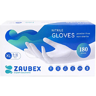 Перчатки нитриловые неопудренные Zaubex, одноразовые, р-р XL, 180 шт/уп, голубой