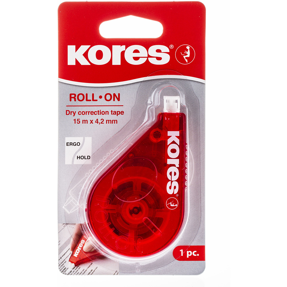 Корректор роллер "Kores Roll On", лента, 4.2x15 мм/м