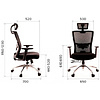 Кресло для руководителя EVERPROF "Polo", ткань, сетка, металл, черный, серый - 4
