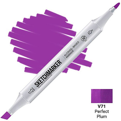 Маркер перманентный двусторонний "Sketchmarker", V71 слива идеальная