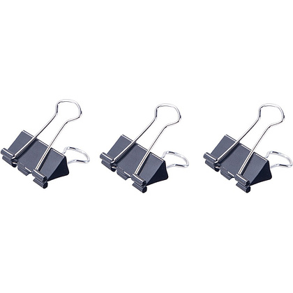 Зажим д/бумаг 25 мм "Deli", черный - 2