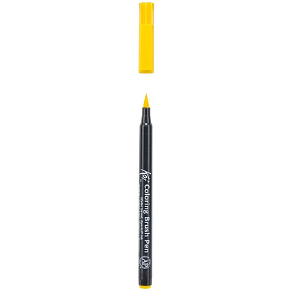 Маркер акварельный "Koi Color Brush", желтый - 3