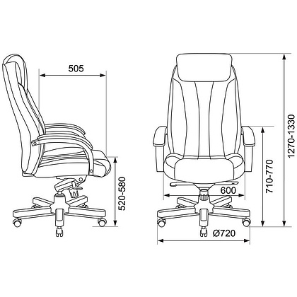 Кресло для руководителя Бюрократ "T-9922WALNUT/Black", кожа, дерево, черный - 6