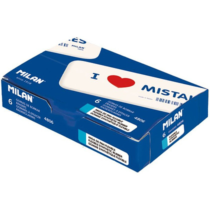 Ластик Milan "I love mistakes", 14x4,4 см, белый - 5
