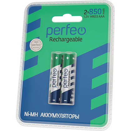 Аккумуляторные батарейки Perfeo AAA850mAh/2BL, 2 шт. - 2