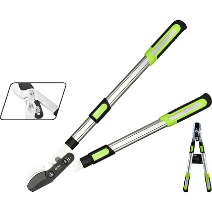 Секатор садовый "Deli", 630-870 мм, телескопический, черный, зеленый - 3