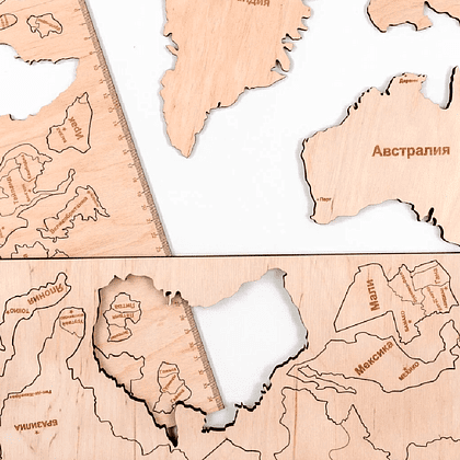 Декор на стену "Карта мира" многоуровневый на стену, ХL 3147, натуральный, 100х181 см - 4