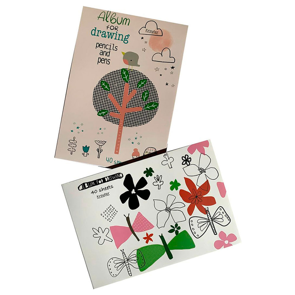 Альбом для рисования "Flowers", A4, 40 листов, склейка