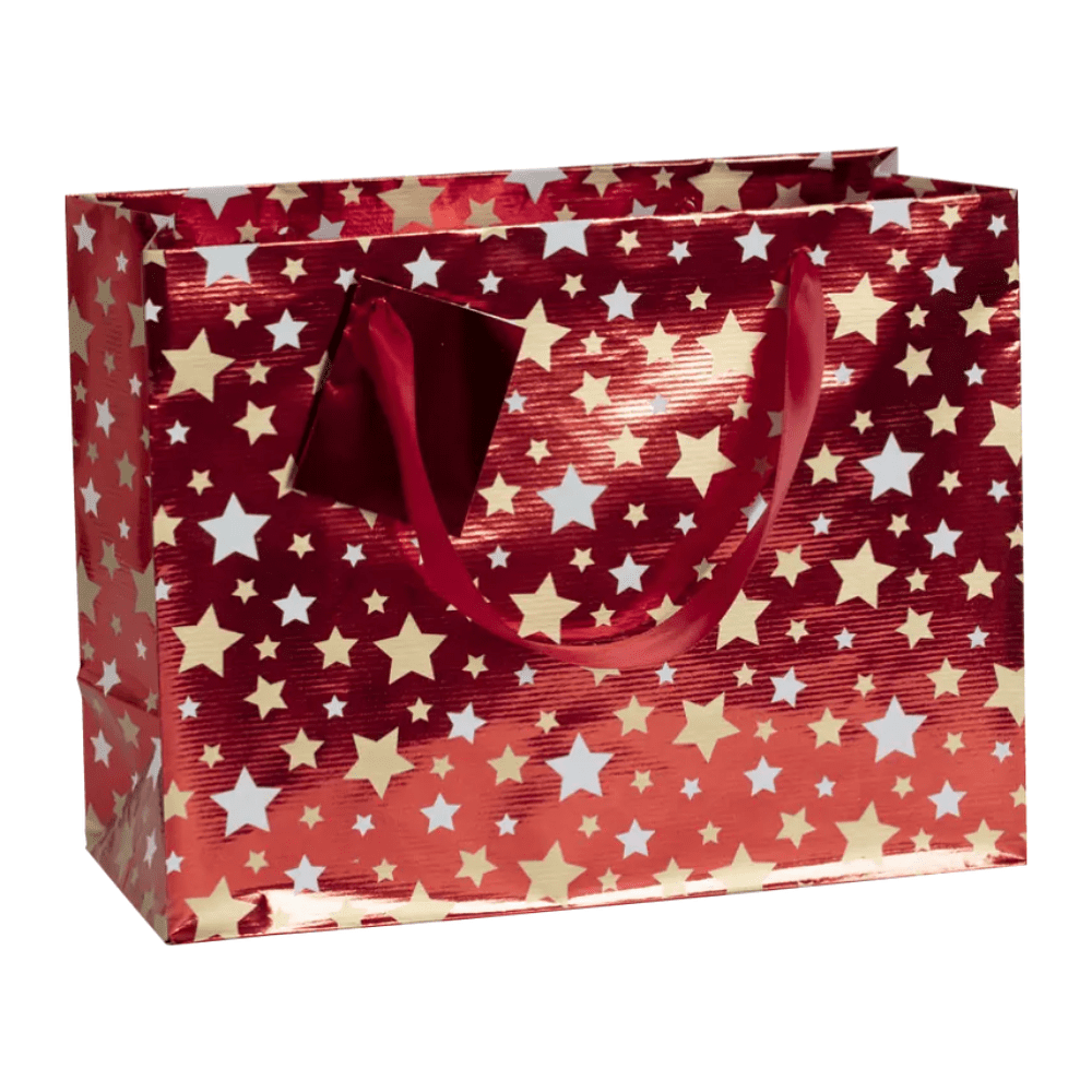 Пакет бумажный подарочный "Premium Santa2", 32x13x24 см, красный