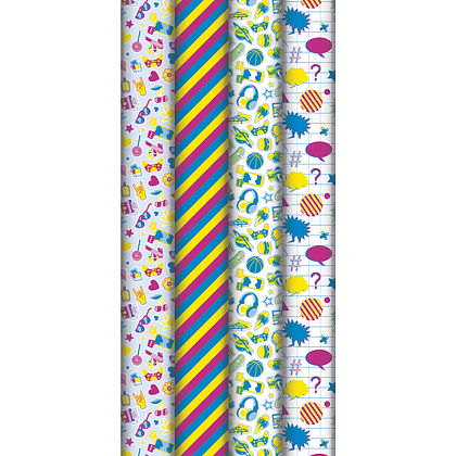 Бумага декоративная в рулоне "Excellia. Pep's", 2x0.7 м, ассорти